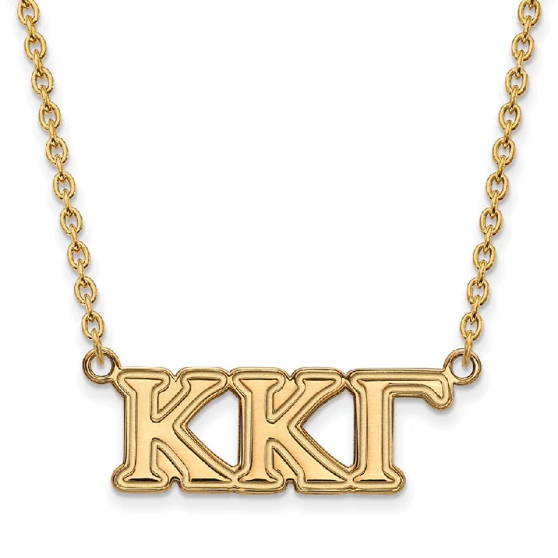 tech matte necklace-14K Plated Silver Kappa Kappa Gamma Medium Necklace