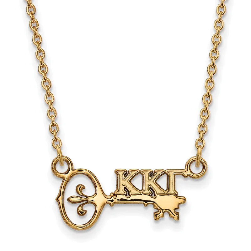 14K Plated Silver Kappa Kappa Gamma XS (Tiny) Necklace