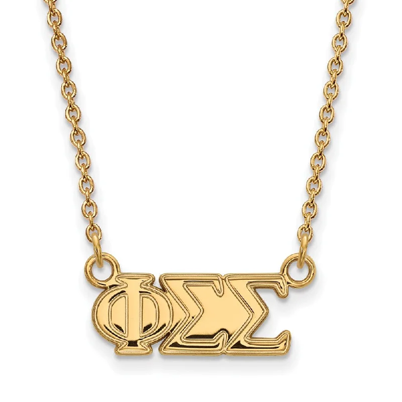 14K Plated Silver Phi Sigma Sigma Medium Necklace