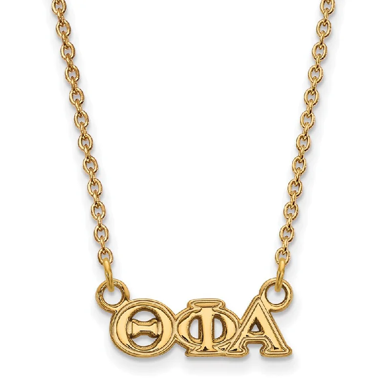 14K Plated Silver Theta Phi Alpha XS (Tiny) Greek Letters Necklace