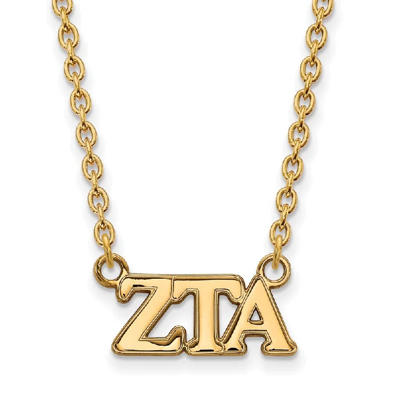 drifter morganite necklace-14K Plated Silver Zeta Tau Alpha Medium Necklace