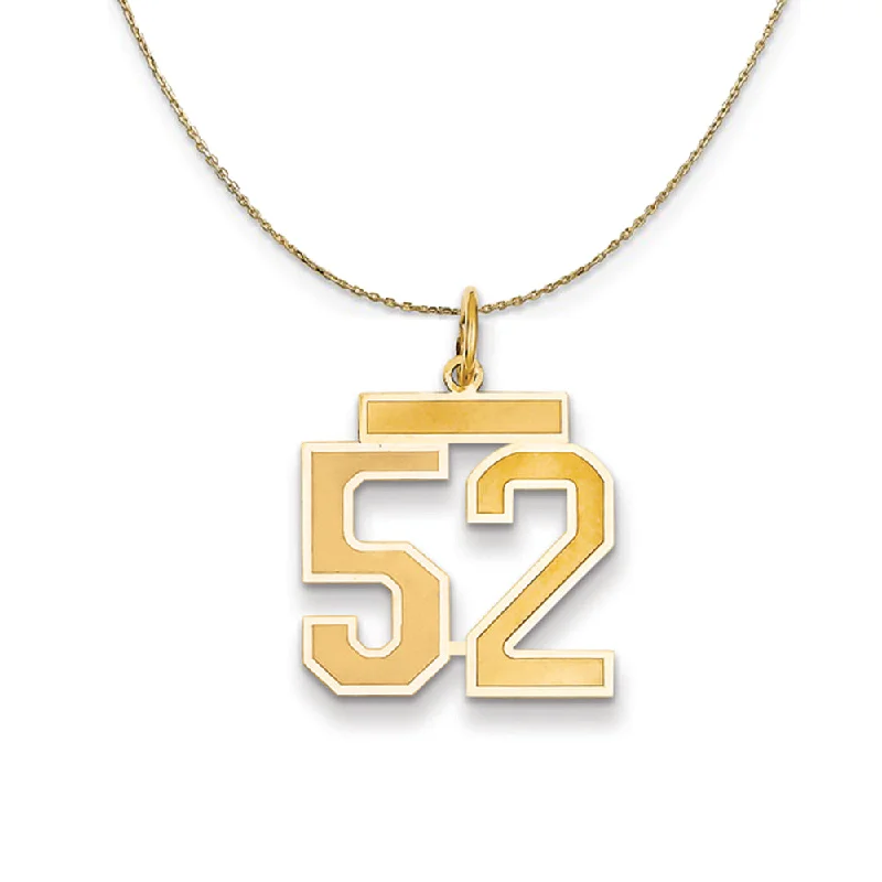 slender pendant necklace-14k Yellow Gold, Jersey, Med Number 52 Necklace