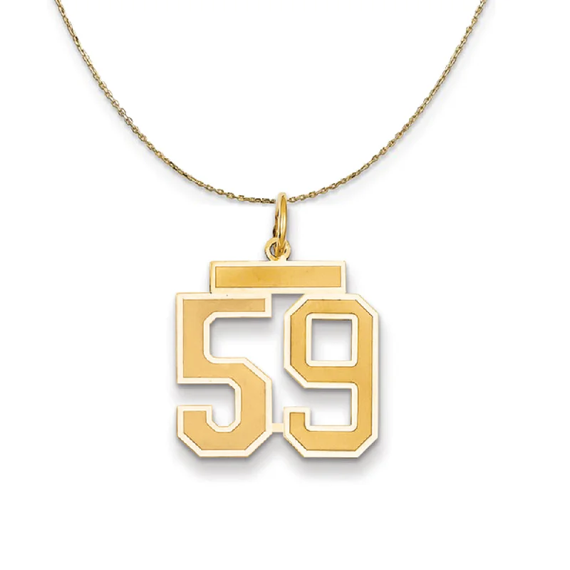 seven-gem layered necklace-14k Yellow Gold, Jersey, Med Number 59 Necklace