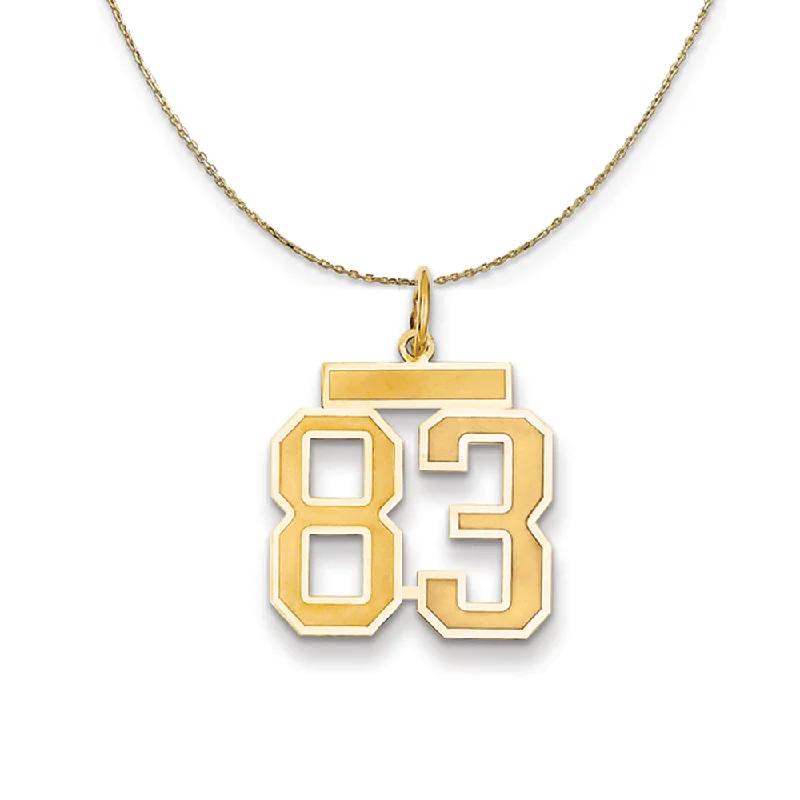 14k Yellow Gold, Jersey, Med Number 83 Necklace