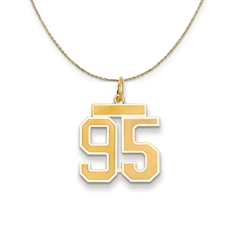 14k Yellow Gold, Jersey, Med Number 95 Necklace