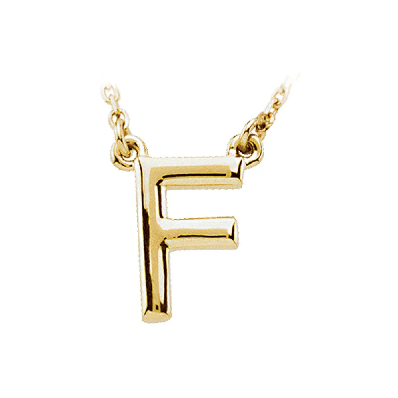 sprig pendant necklace-14K Yellow Gold, Kendall Collection, Block Initial F Necklace, 16 Inch