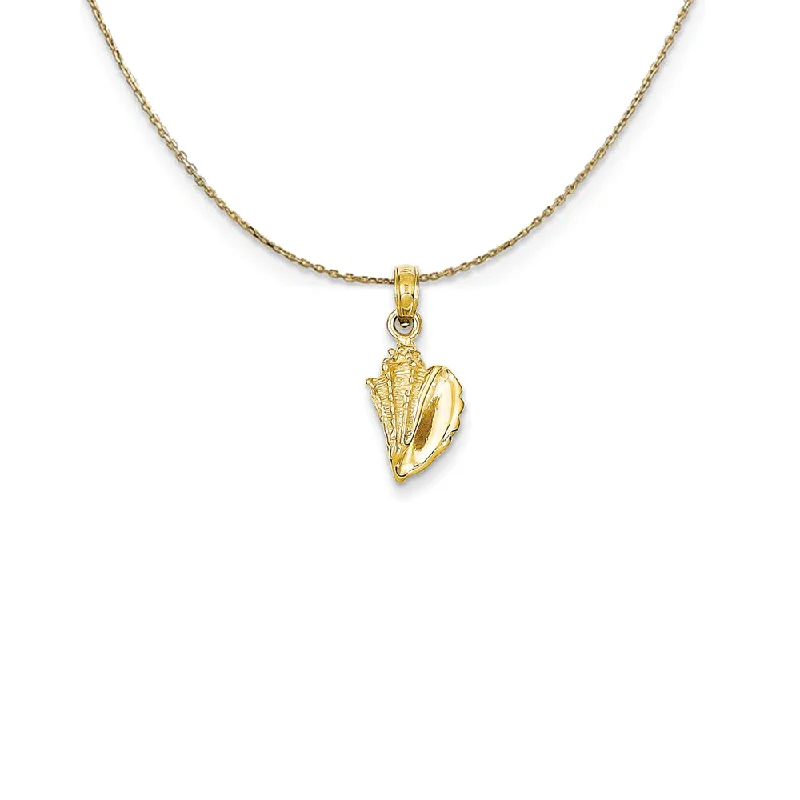 drifter morganite necklace-14k Yellow Gold Polished Conch Shell Necklace