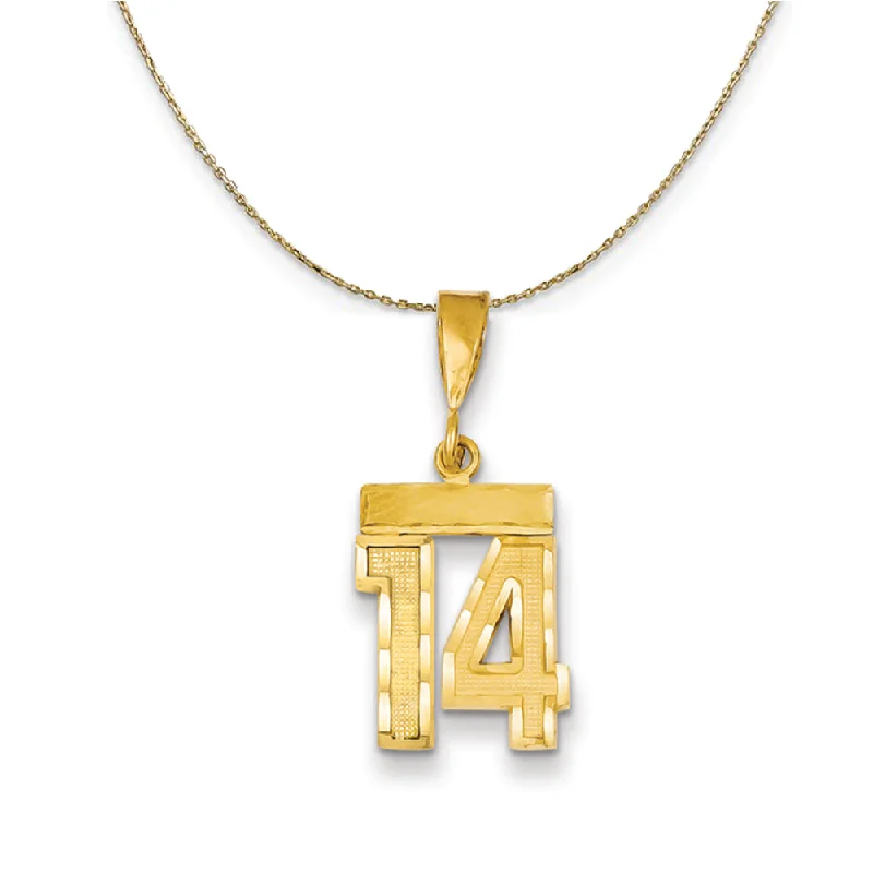 14k Yellow Gold, Varsity, Sm D/C Necklace Number 14