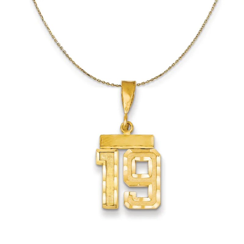 14k Yellow Gold, Varsity, Sm D/C Necklace Number 19