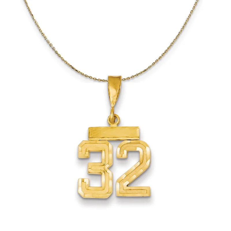 14k Yellow Gold, Varsity, Sm D/C Necklace Number 32