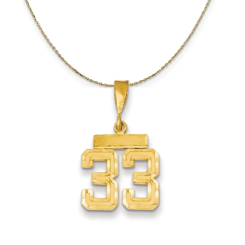 14k Yellow Gold, Varsity, Sm D/C Necklace Number 33