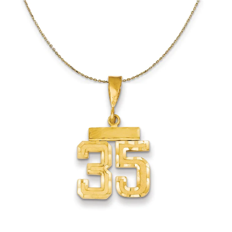 14k Yellow Gold, Varsity, Sm D/C Necklace Number 35