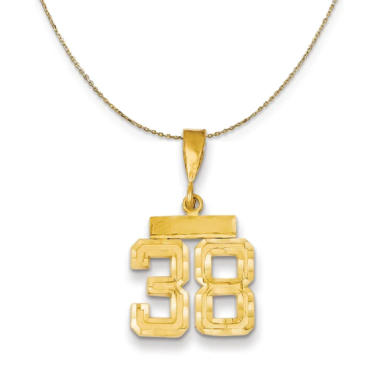 14k Yellow Gold, Varsity, Sm D/C Necklace Number 38