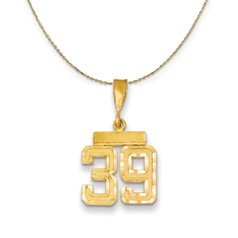 14k Yellow Gold, Varsity, Sm D/C Necklace Number 39