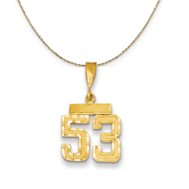 14k Yellow Gold, Varsity, Sm D/C Necklace Number 53