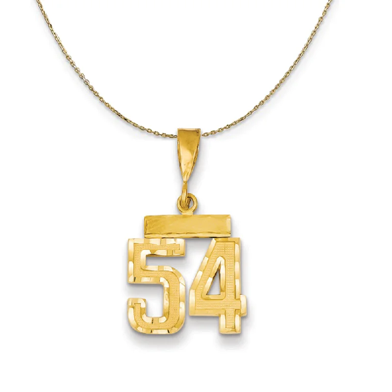 slender birthstone necklace-14k Yellow Gold, Varsity, Sm D/C Necklace Number 54