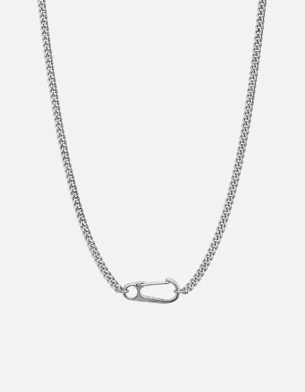 slender pendant necklace-Ira Chain Necklace, Sterling Silver