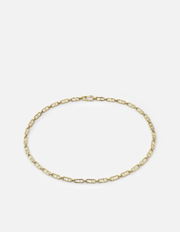 distressed gold necklace-Marinero Chain Link Choker, Gold Vermeil