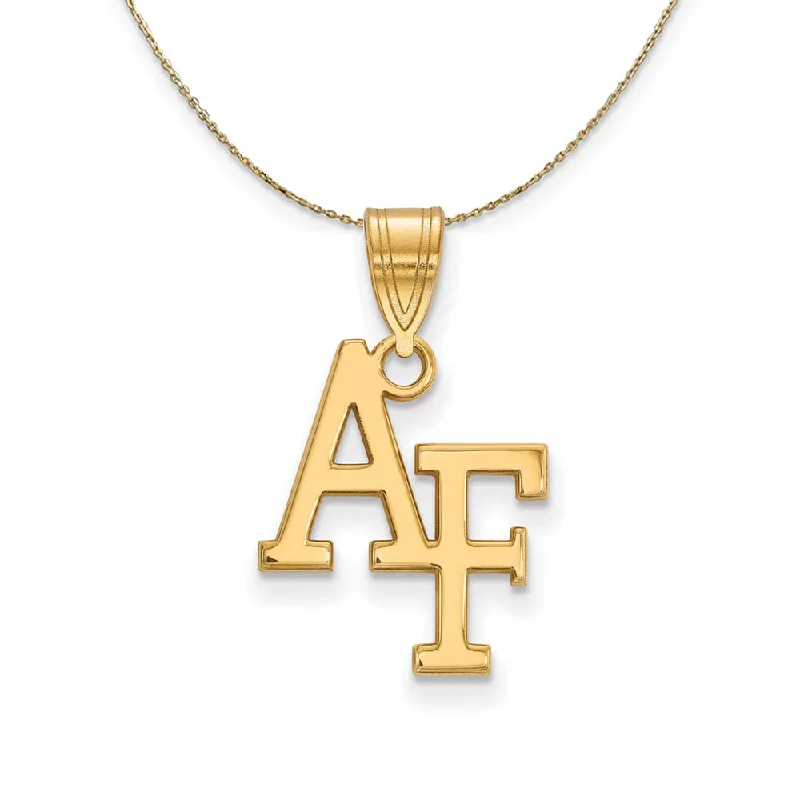 14k Yellow Gold Air Force Academy Md 'AF' Necklace