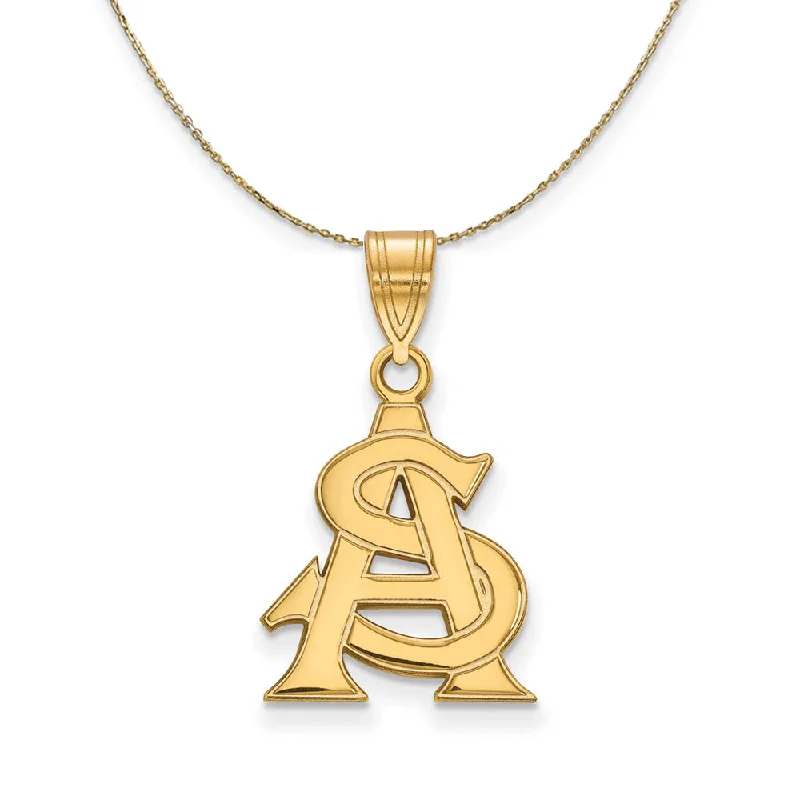 sculpted silver necklace-14k Yellow Gold Arizona State Medium Necklace