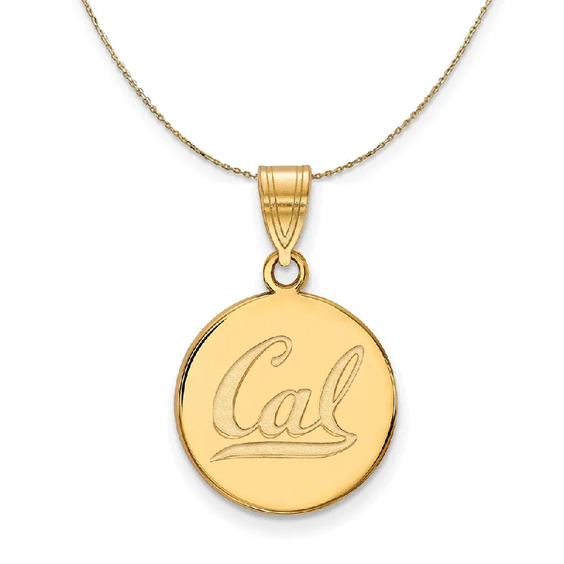 14k Yellow Gold California Berkeley Medium 'Cal' Disc Necklace