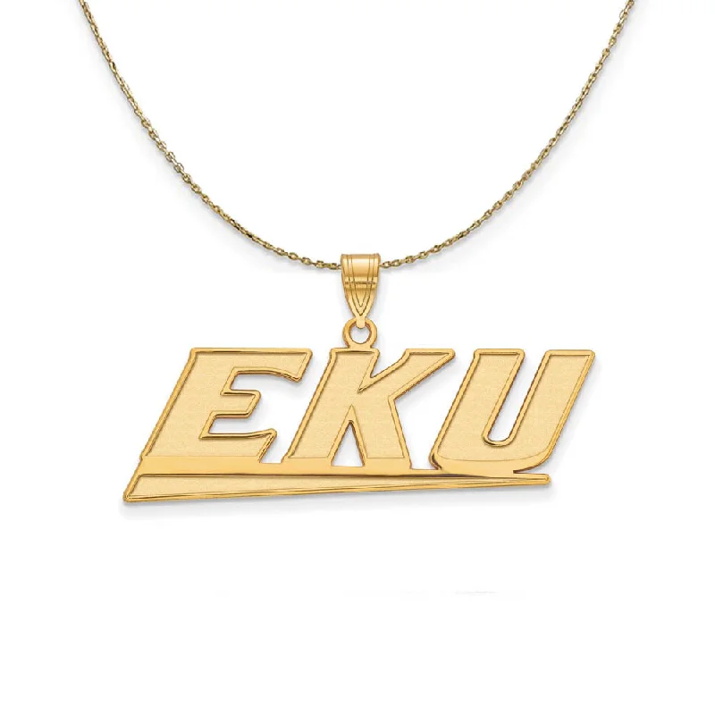 14k Yellow Gold Eastern Kentucky U Medium Necklace