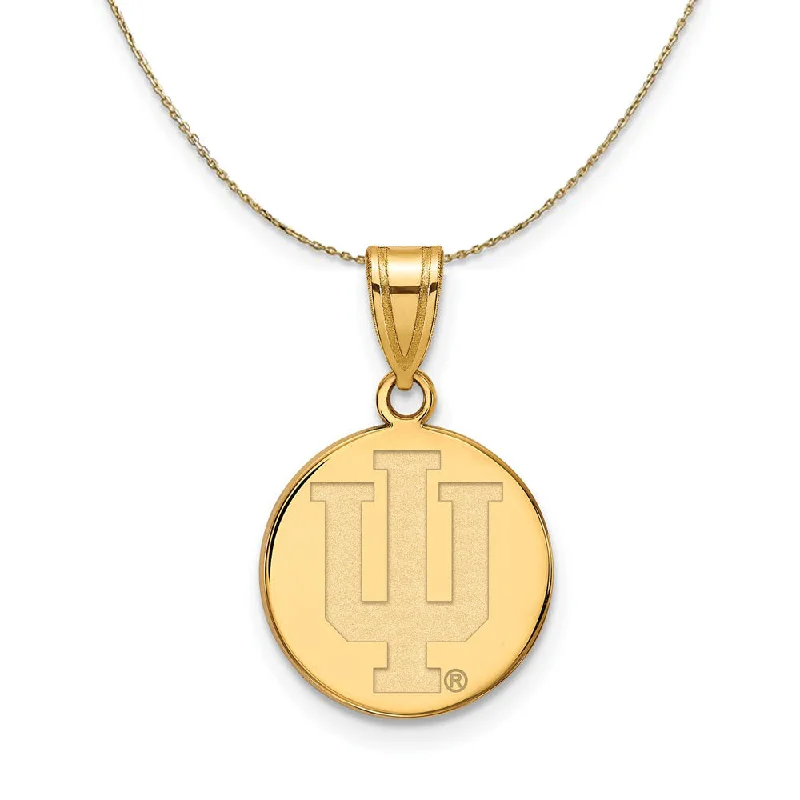 14k Yellow Gold Indiana U Medium Disc Necklace