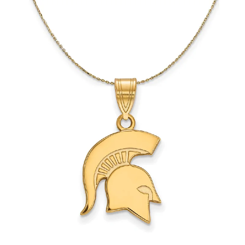 14k Yellow Gold Michigan State Medium Necklace