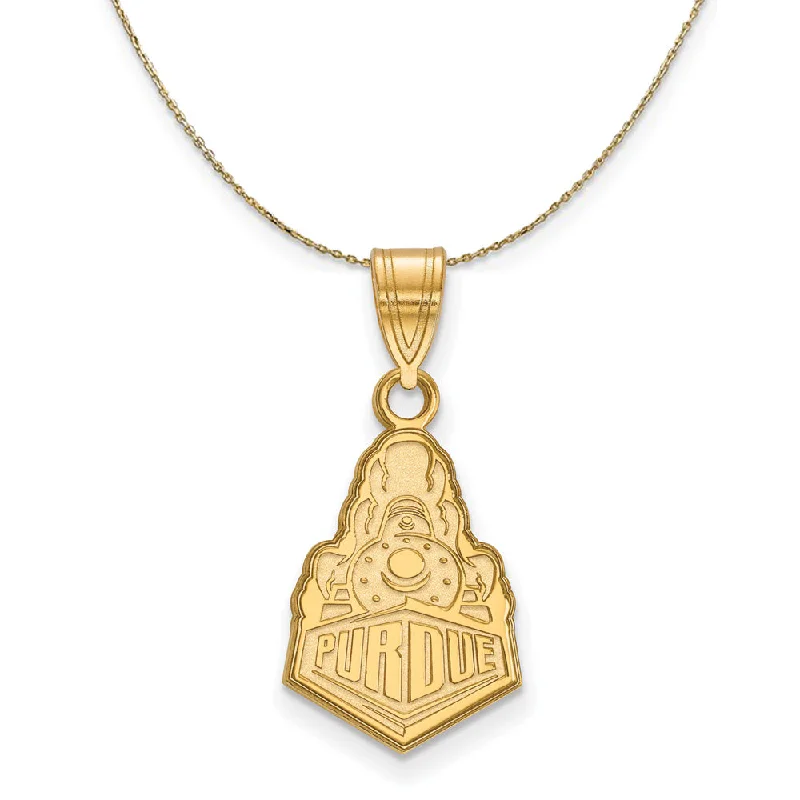 14k Yellow Gold Purdue Medium Logo Necklace