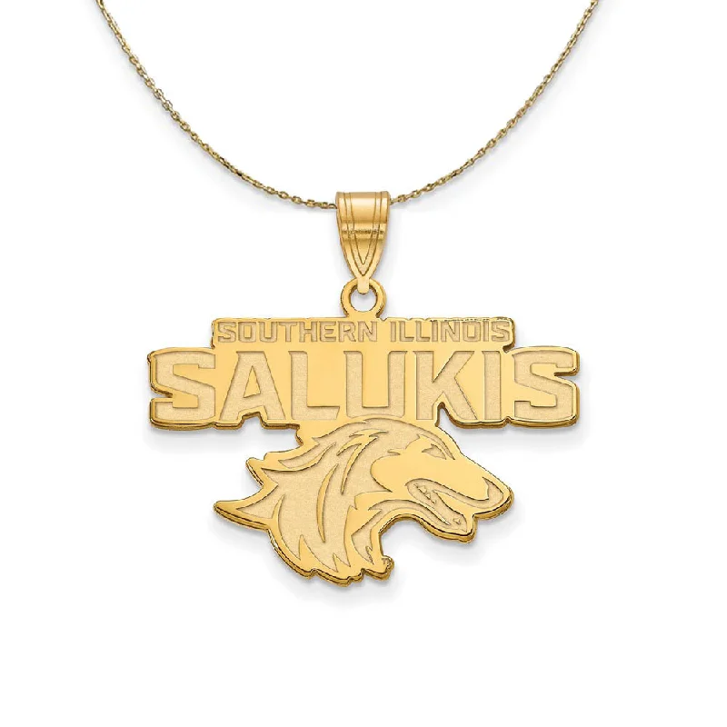 sculpted couple necklace-14k Yellow Gold Southern Illinois U. Medium Necklace