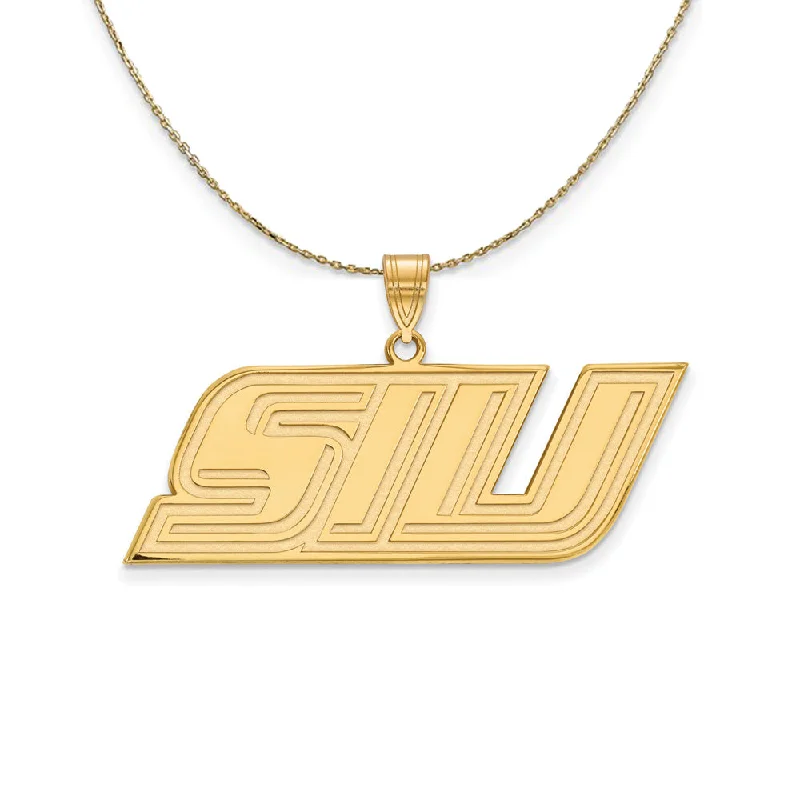 rose gold coiled necklace-14k Yellow Gold Southern Illinois U. Md "SIU' Necklace