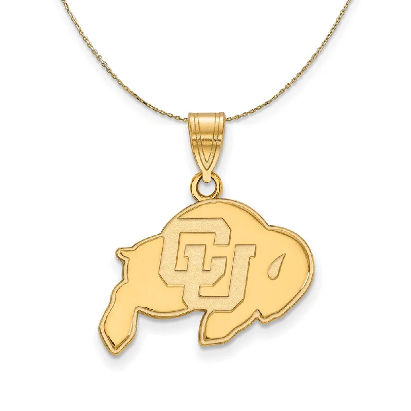 adaptable layered necklace-14k Yellow Gold U of Colorado Medium Mascot Necklace