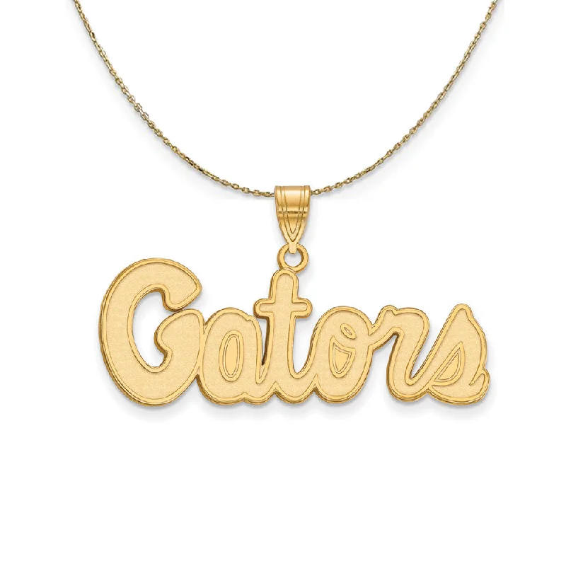 14k Yellow Gold U of Florida Medium 'Gators' Necklace