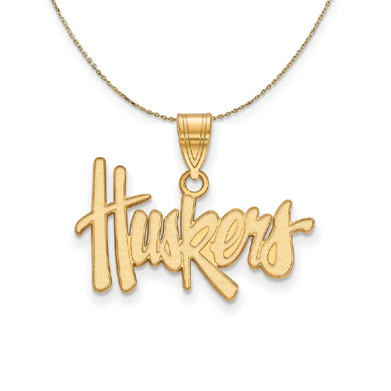 14k Yellow Gold U. of Nebraska Medium 'Huskers' Necklace