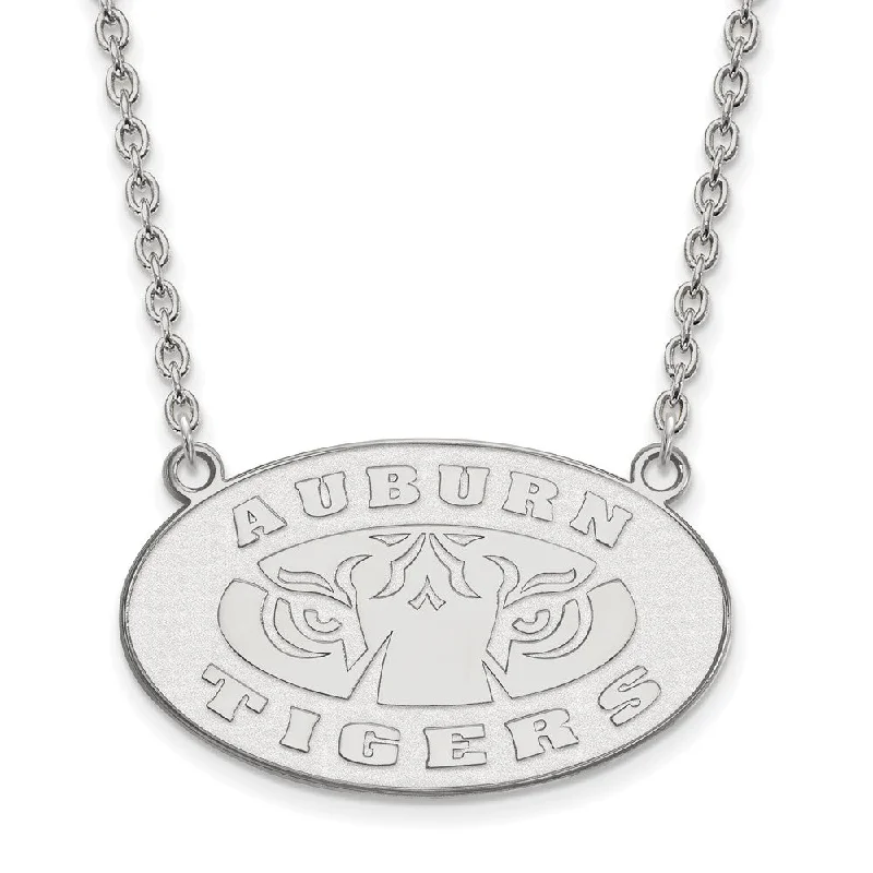 Sterling Silver Auburn U Large Logo Pendant Necklace