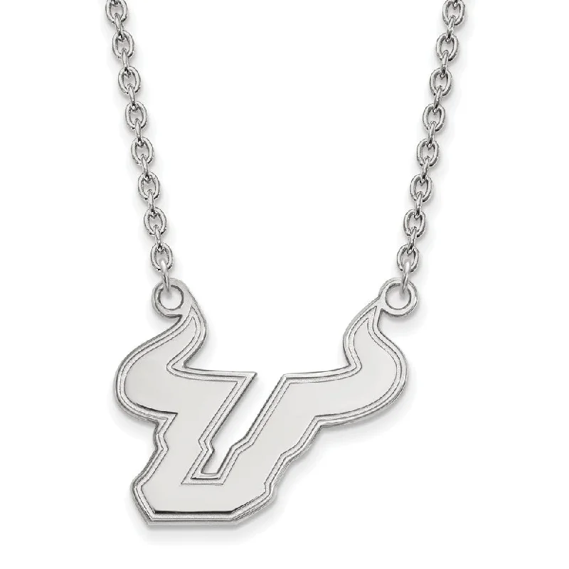 Sterling Silver South Florida Large Mascot Pendant Necklace