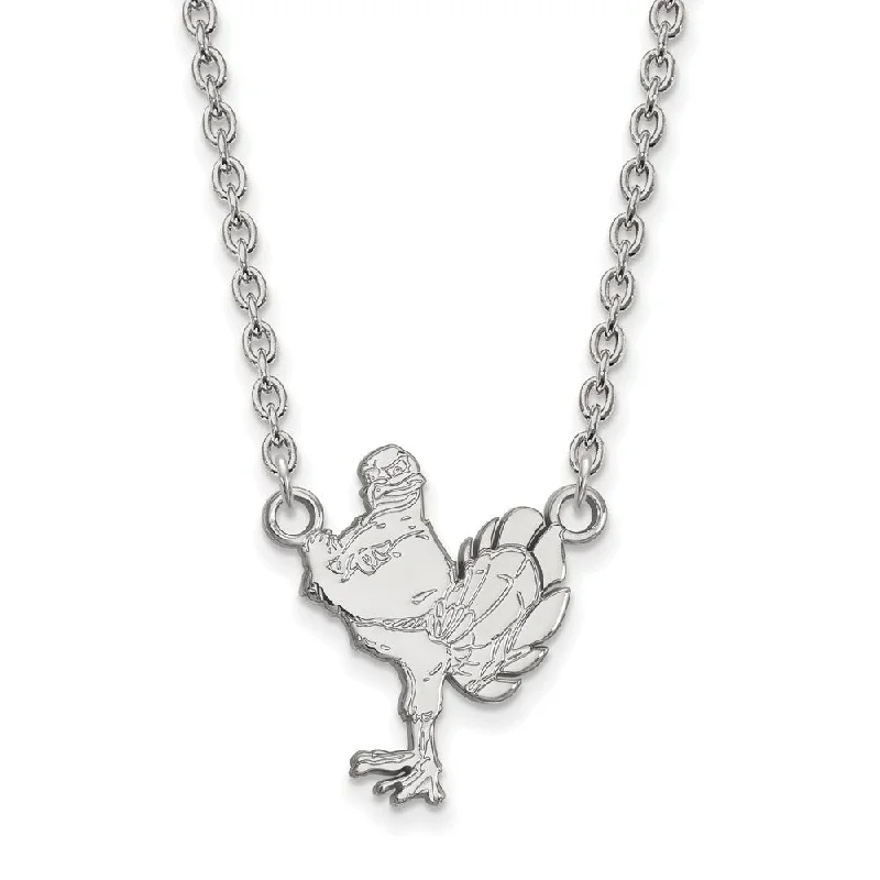 Sterling Silver Virginia Tech Large Mascot Pendant Necklace