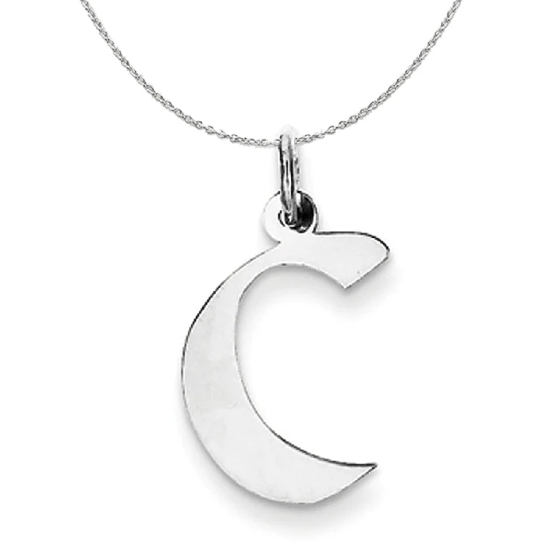 slender layered necklace-Silver Karlie Collection Artisan Block Initial Charm Letter C Necklace