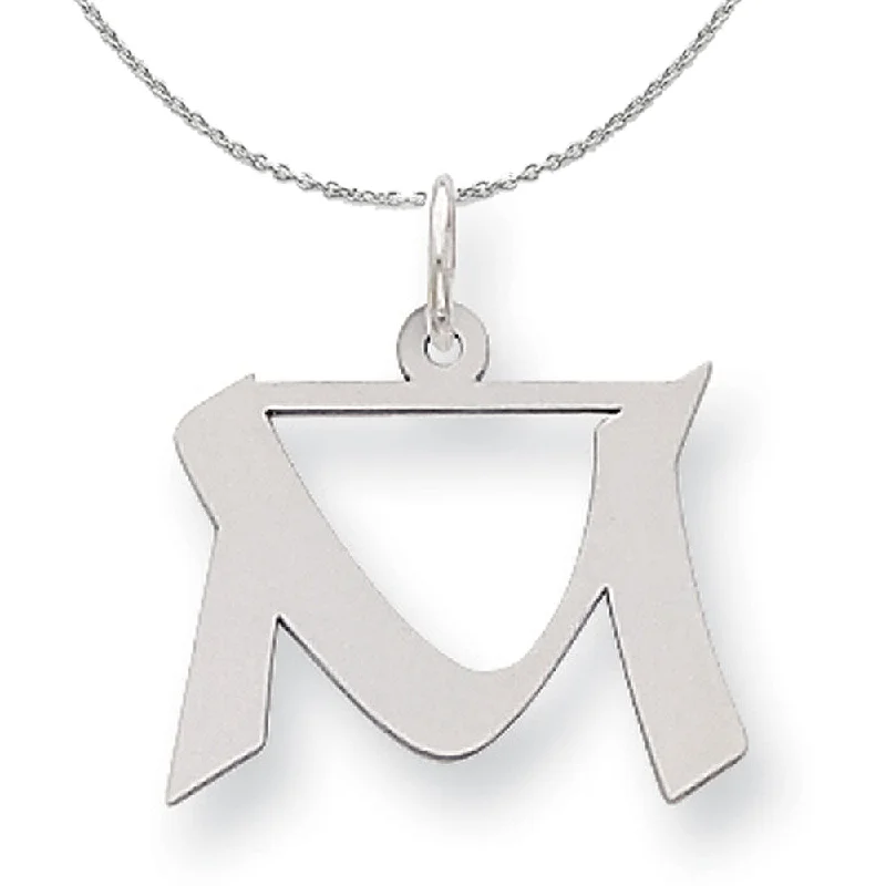 drifter layered necklace-Silver Karlie Collection Artisan Block Initial Charm Letter M Necklace