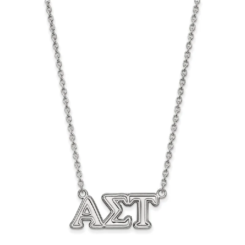 Sterling Silver Alpha Sigma Tau Medium Necklace