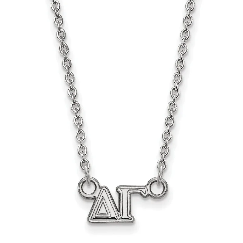 Sterling Silver Delta Gamma XS (Tiny) Greek Letters Necklace