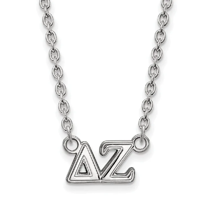 Sterling Silver Delta Zeta Medium Necklace