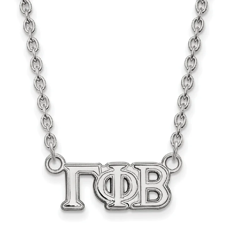 tech gold necklace-Sterling Silver Gamma Phi Beta Small Necklace