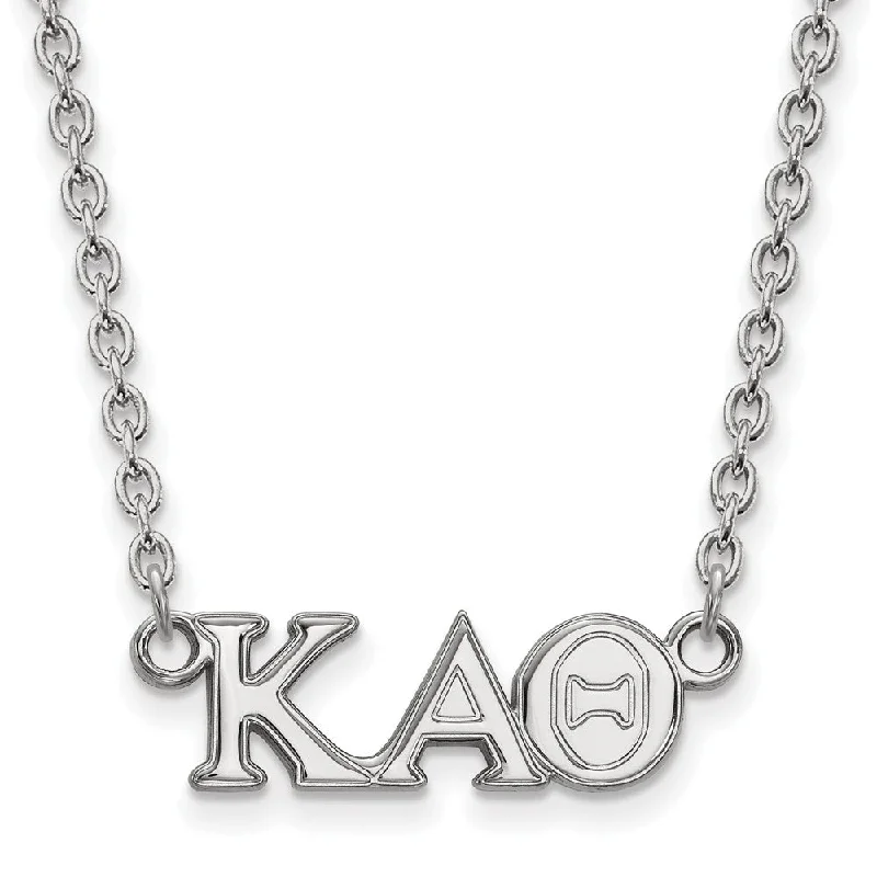 chiseled monogram necklace-Sterling Silver Kappa Alpha Theta Medium Necklace