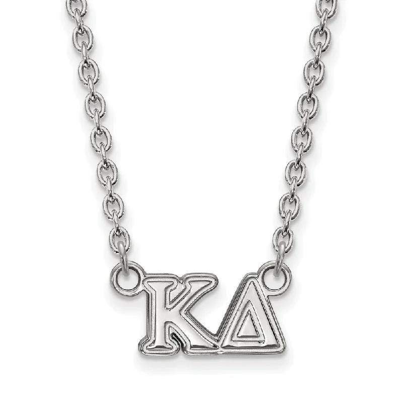 interlocked love necklace-Sterling Silver Kappa Delta Medium Necklace