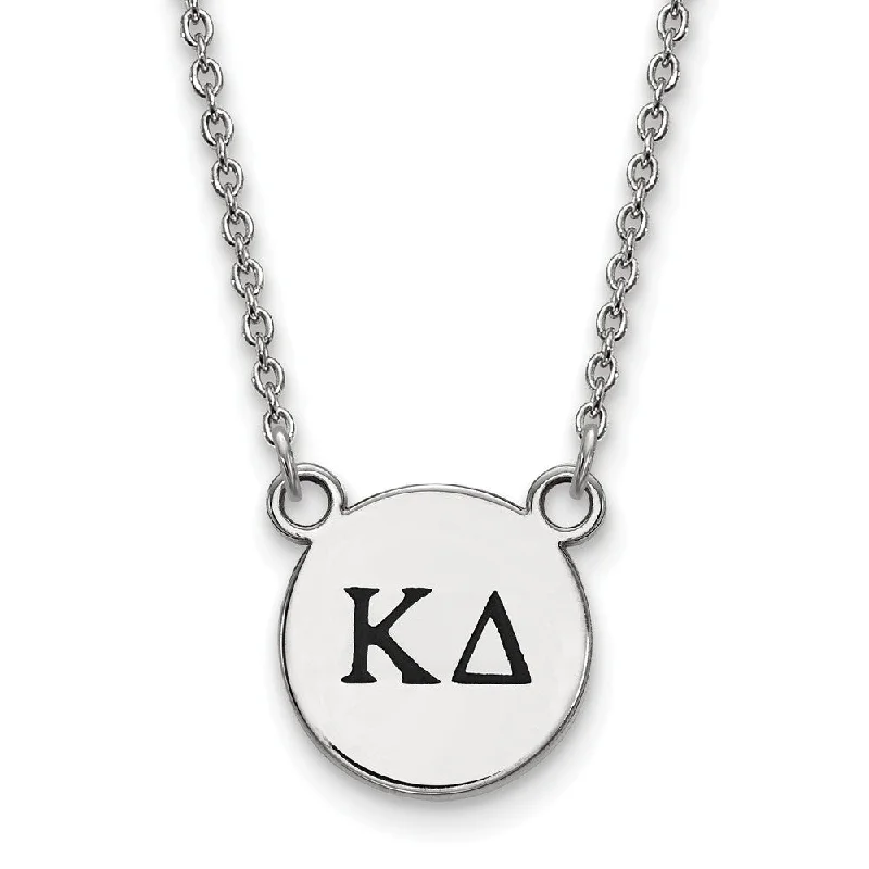 Sterling Silver Kappa Delta Small Enamel Greek Letters Necklace