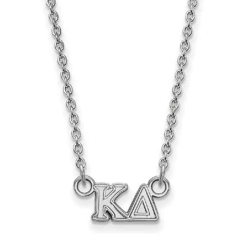 distressed gold necklace-Sterling Silver Kappa Delta XS (Tiny) Greek Letters Necklace