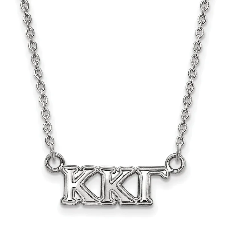 seven-gem drop necklace-Sterling Silver Kappa Kappa Gamma XS (Tiny) Greek Letters Necklace