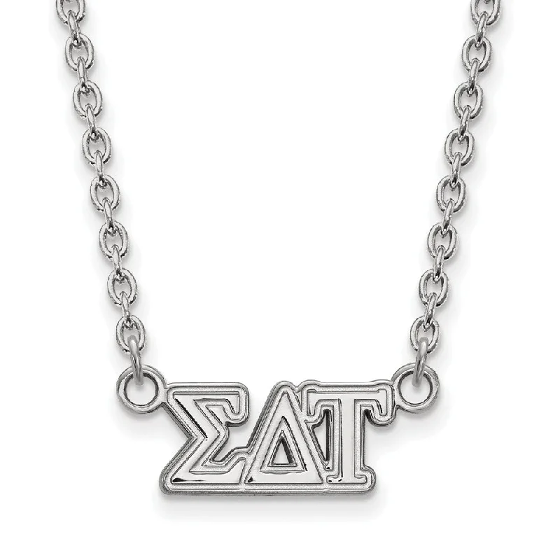 Sterling Silver Sigma Delta Tau Medium Necklace