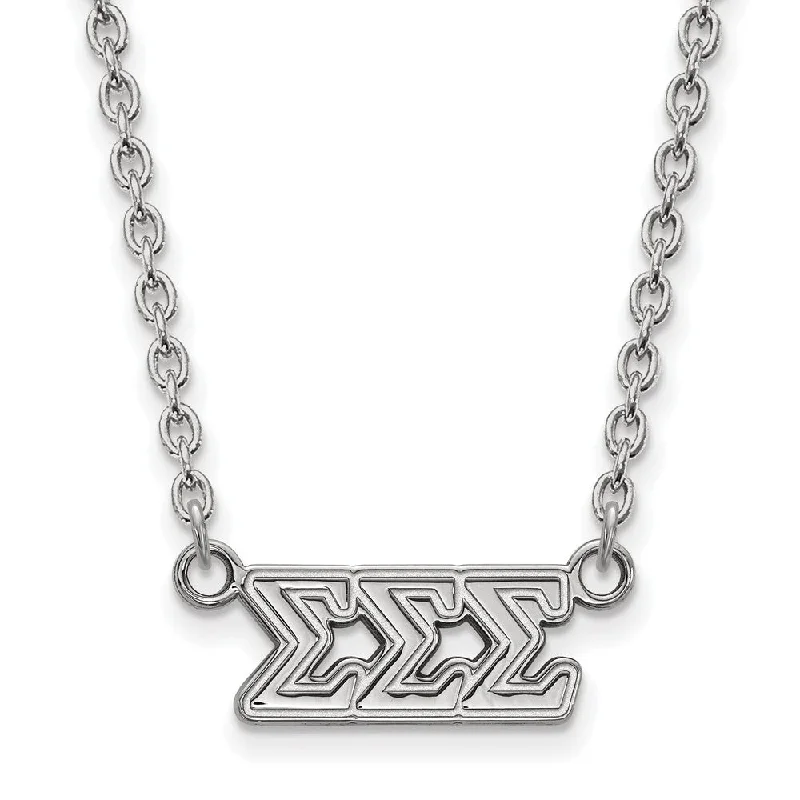 Sterling Silver Sigma Sigma Sigma Medium Necklace